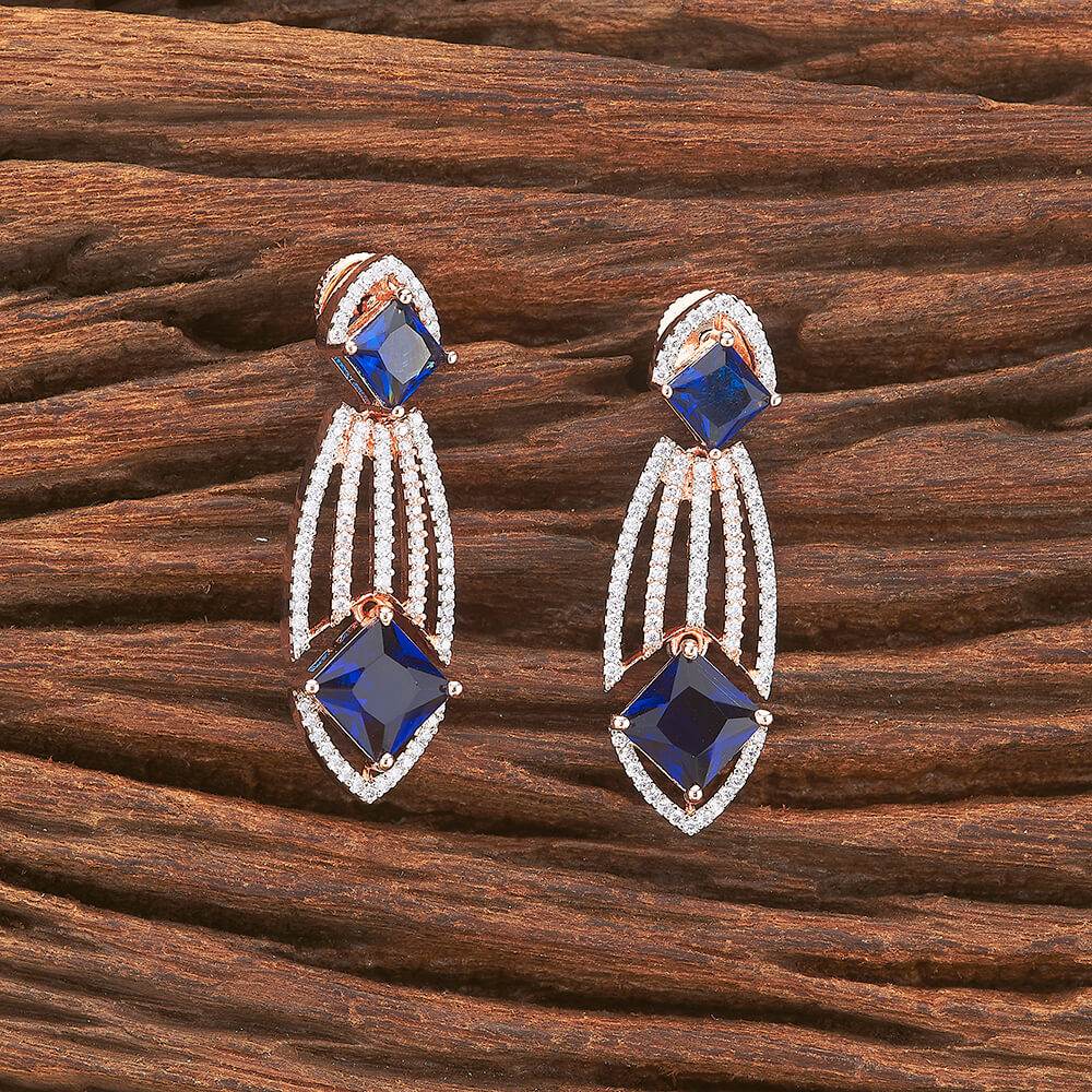 Azure Royal Blue Diamond Earrings - KraftKarat