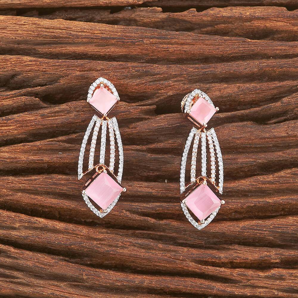 Azure Blush Pink Diamond Earrings - KraftKarat