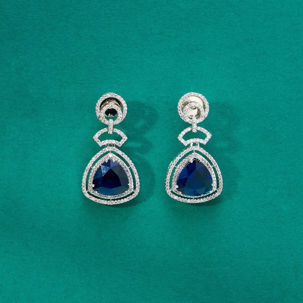 Midnight Sapphire Drop Earrings - KraftKarat