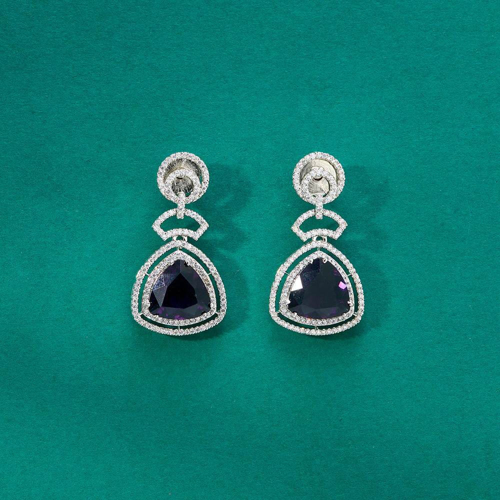 The Royal Amethyst Diamond Earrings - KraftKarat