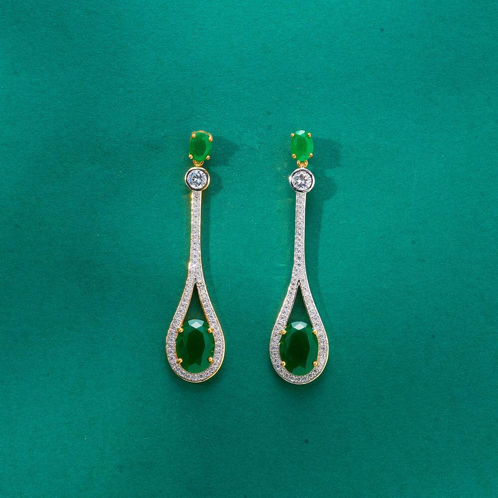 Verdant Elegance Diamond Earrings - KraftKarat