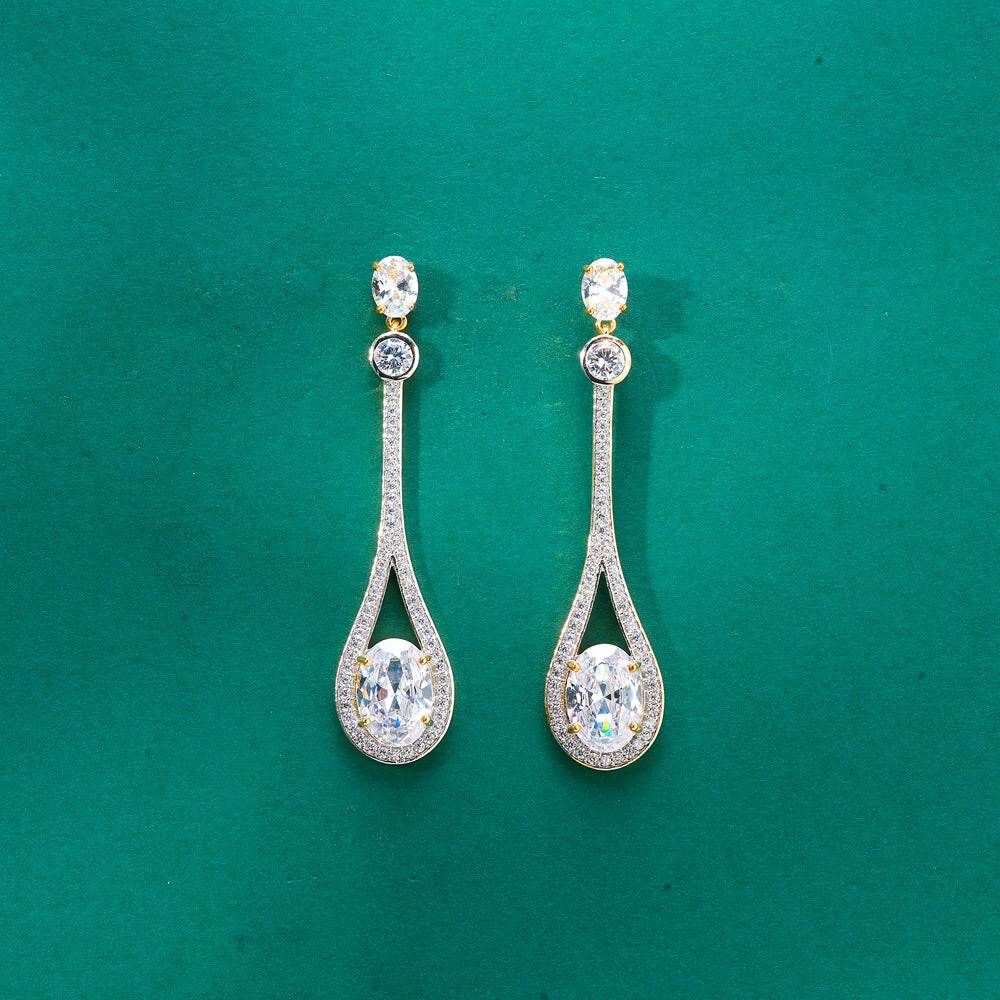 Crystal Glamour Diamond Earrings - KraftKarat