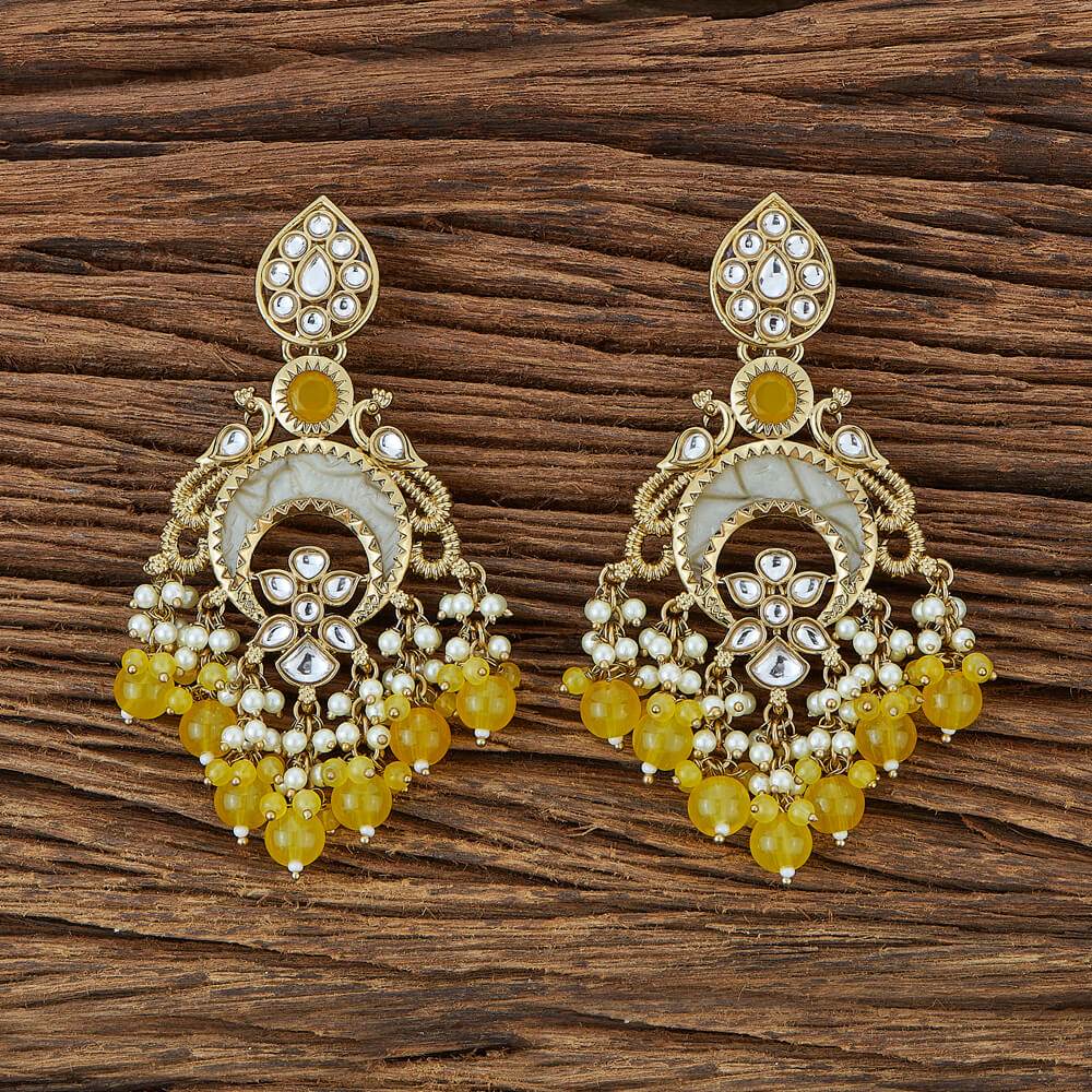 Golden Marigold Chandbali Earrings - KraftKarat