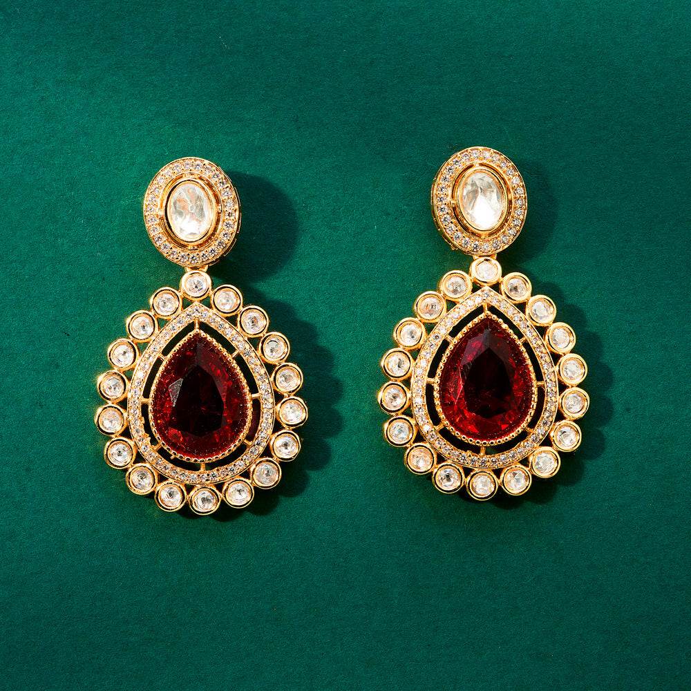 The Crimson Dynasty Earrings - KraftKarat
