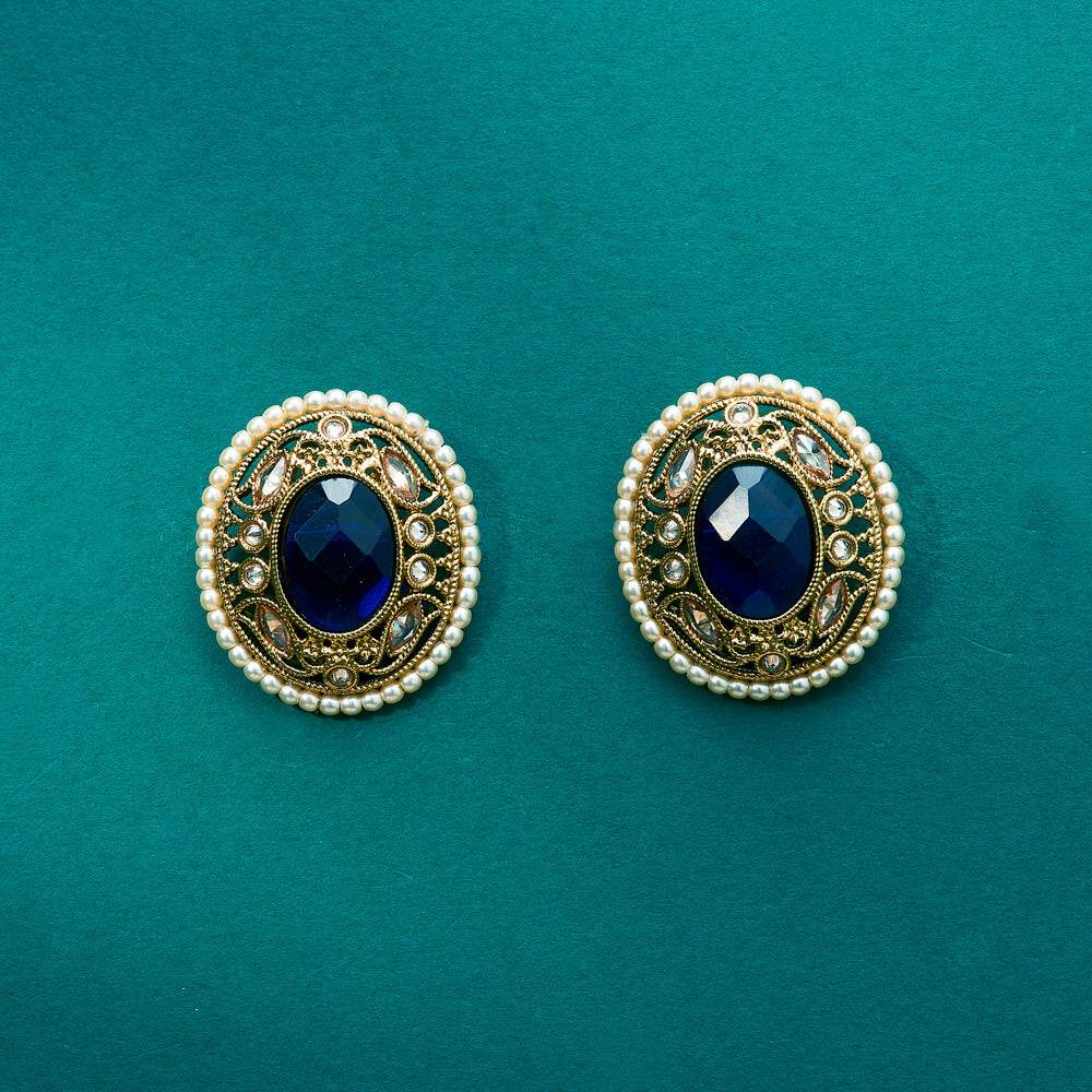 The Sapphire Halo Earrings - KraftKarat