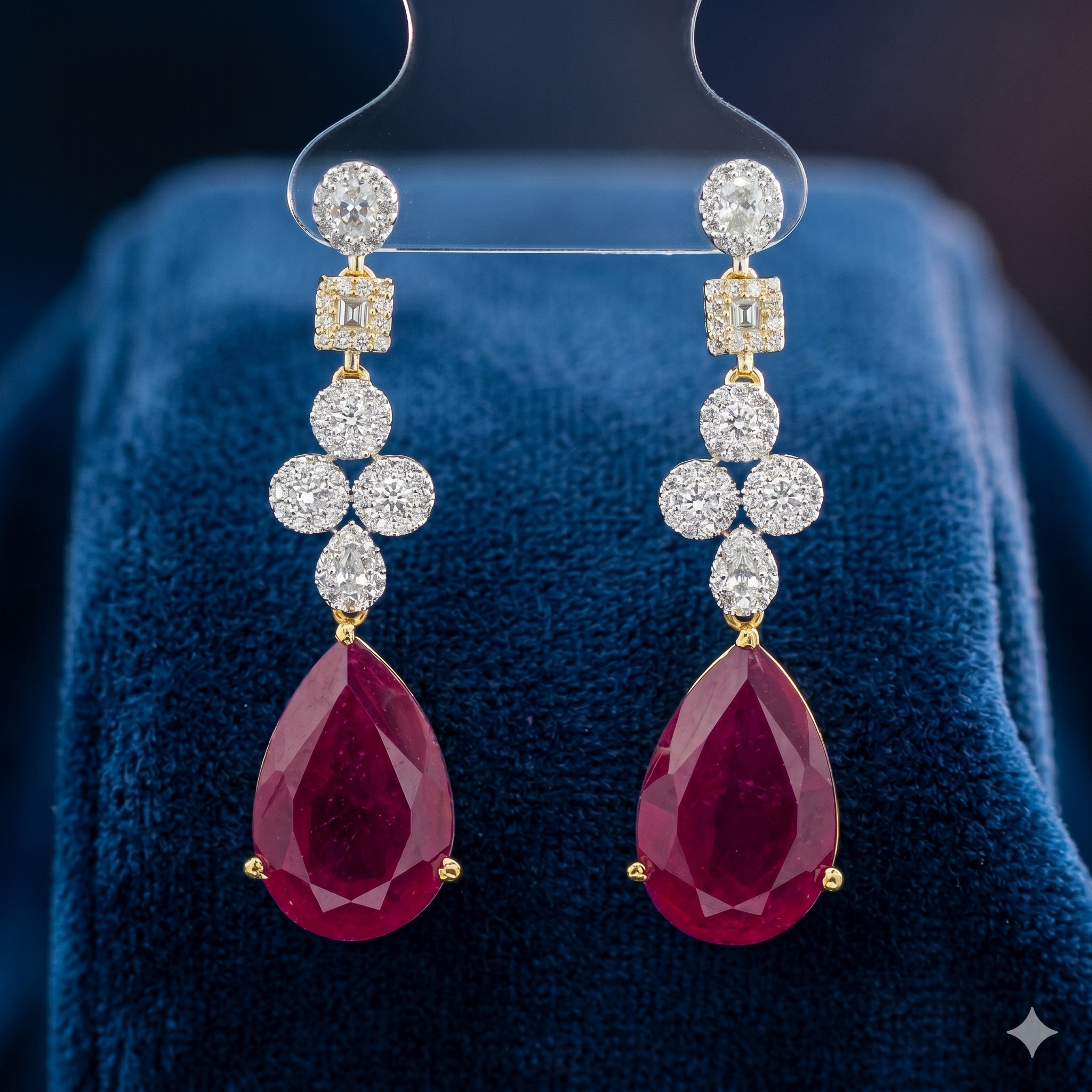 The Royal Ruby Drop Earrings KraftKarat