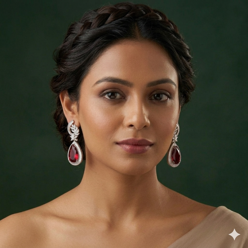 Elegant Teardrop Earrings - Ruby KraftKarat