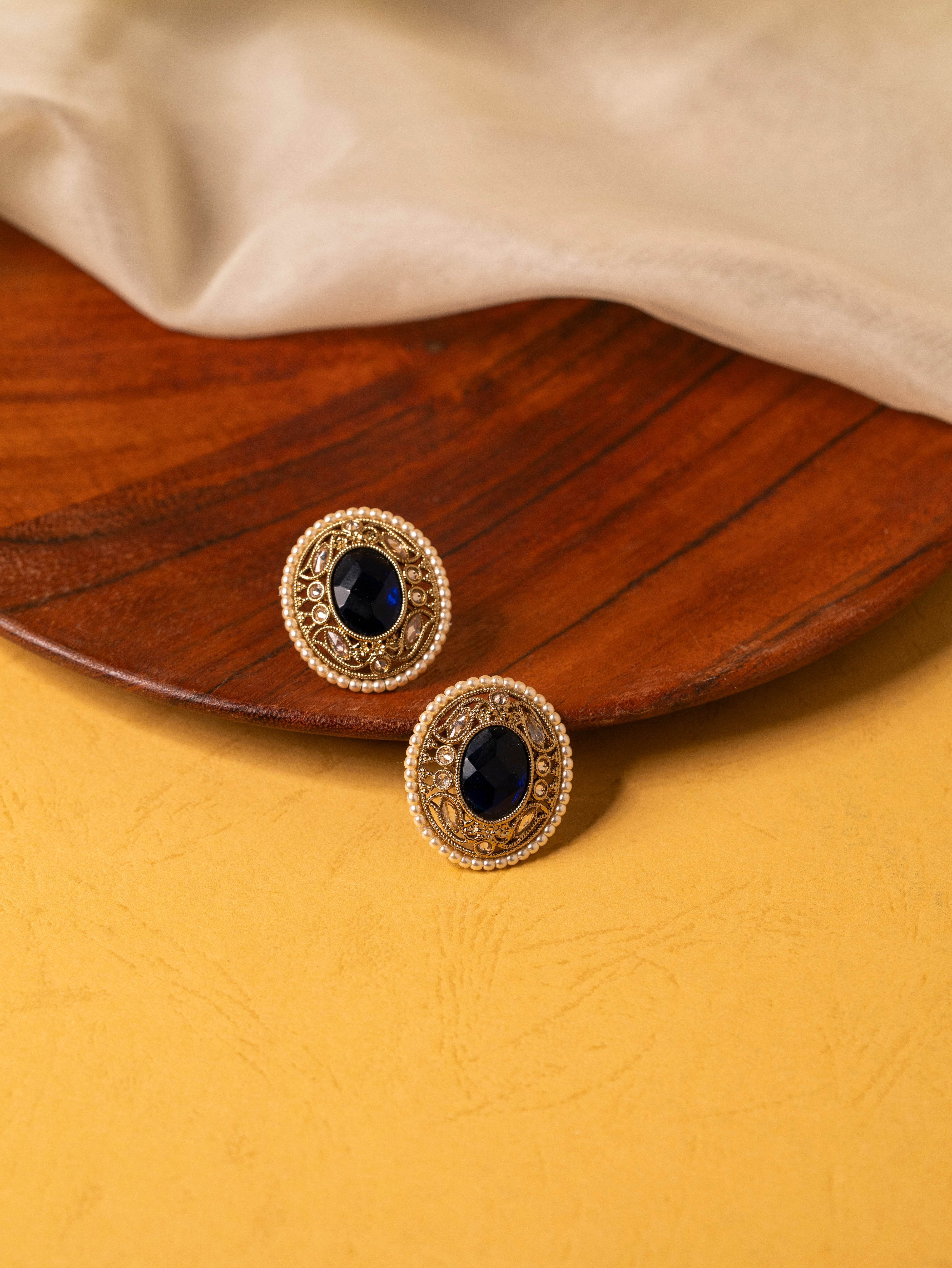 The Sapphire Halo Earrings - KraftKarat