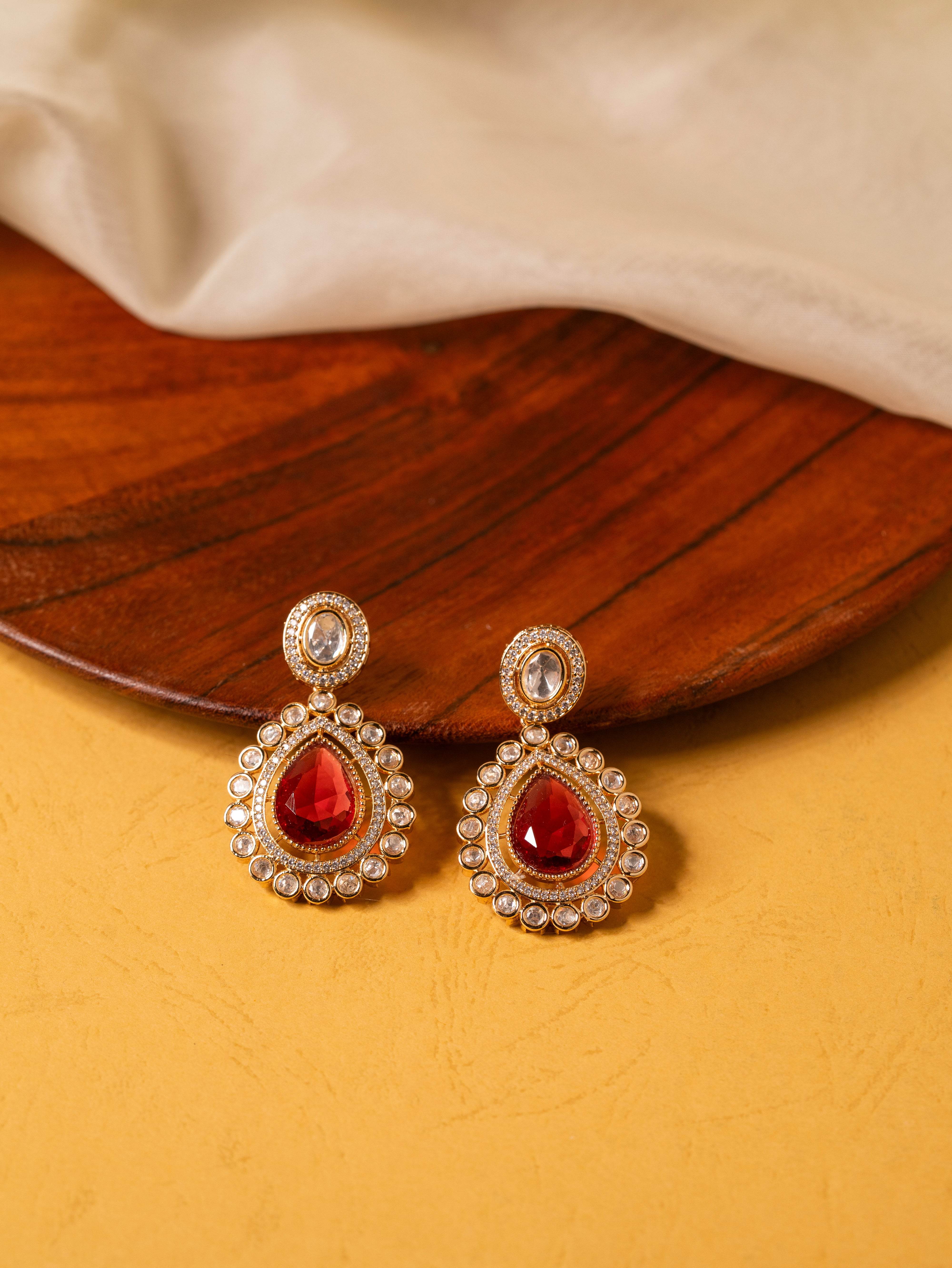 The Crimson Dynasty Earrings - KraftKarat