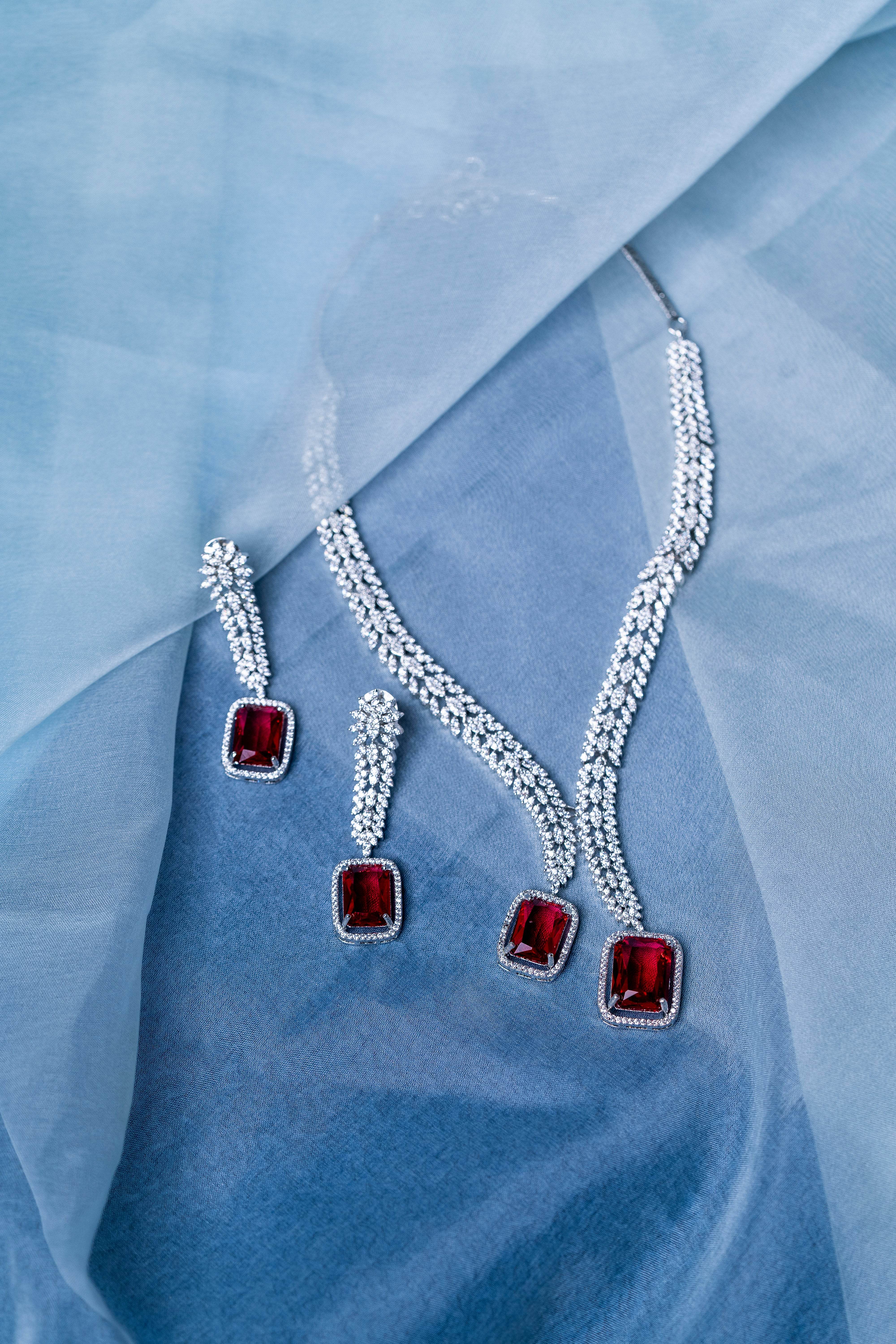 Ruby Red Bloom Wedding Set - KraftKarat