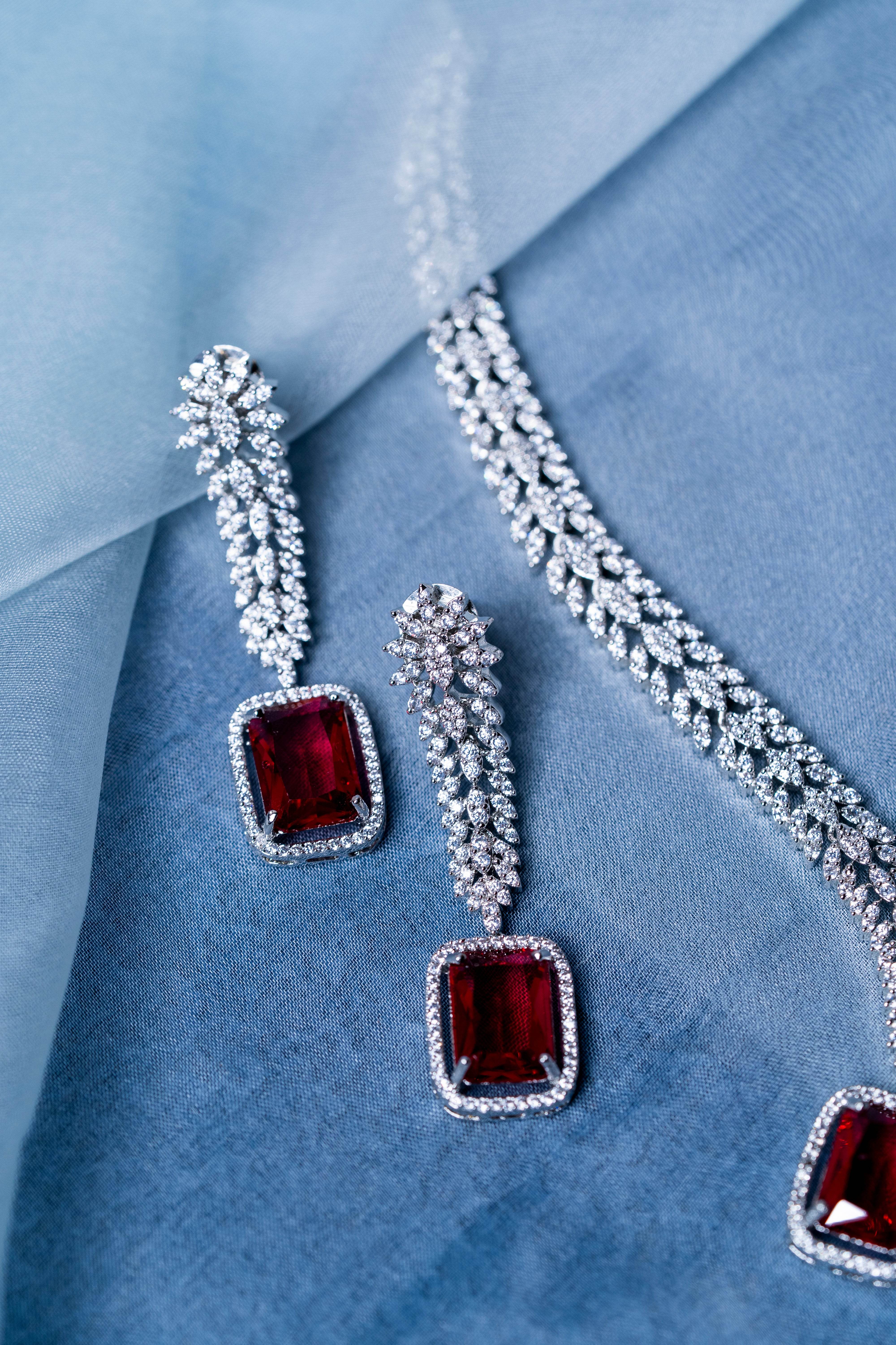 Ruby Red Bloom Wedding Set - KraftKarat