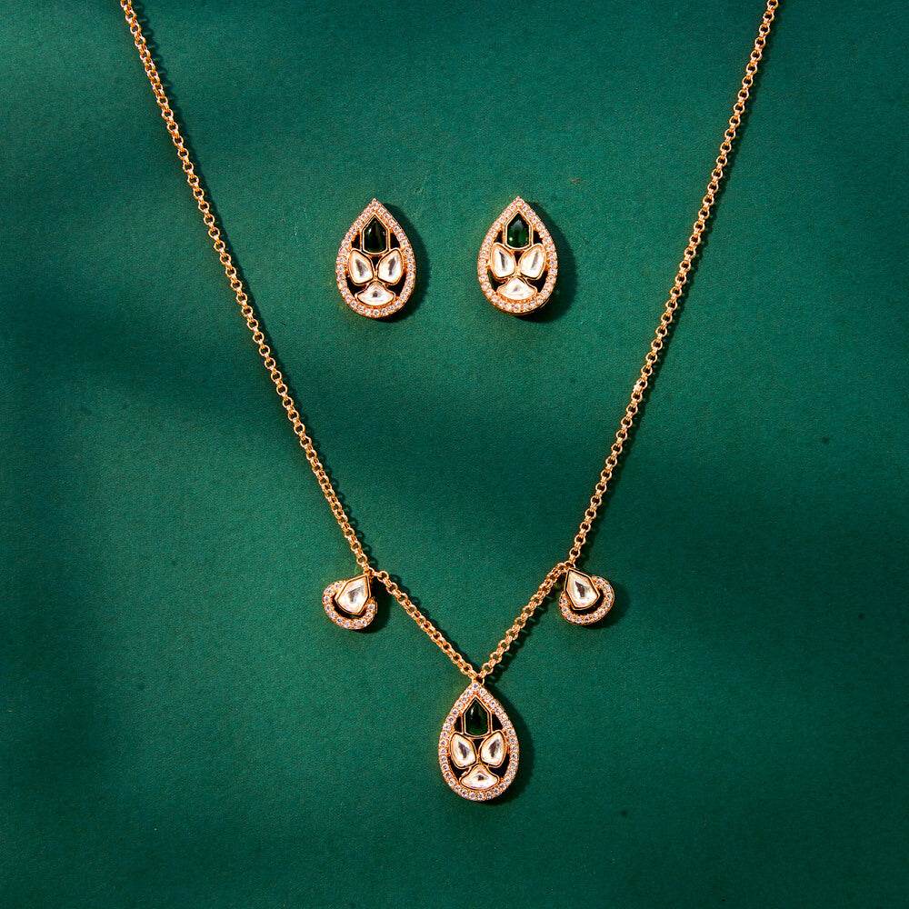 The Emerald Drop Bridal Set - KraftKarat