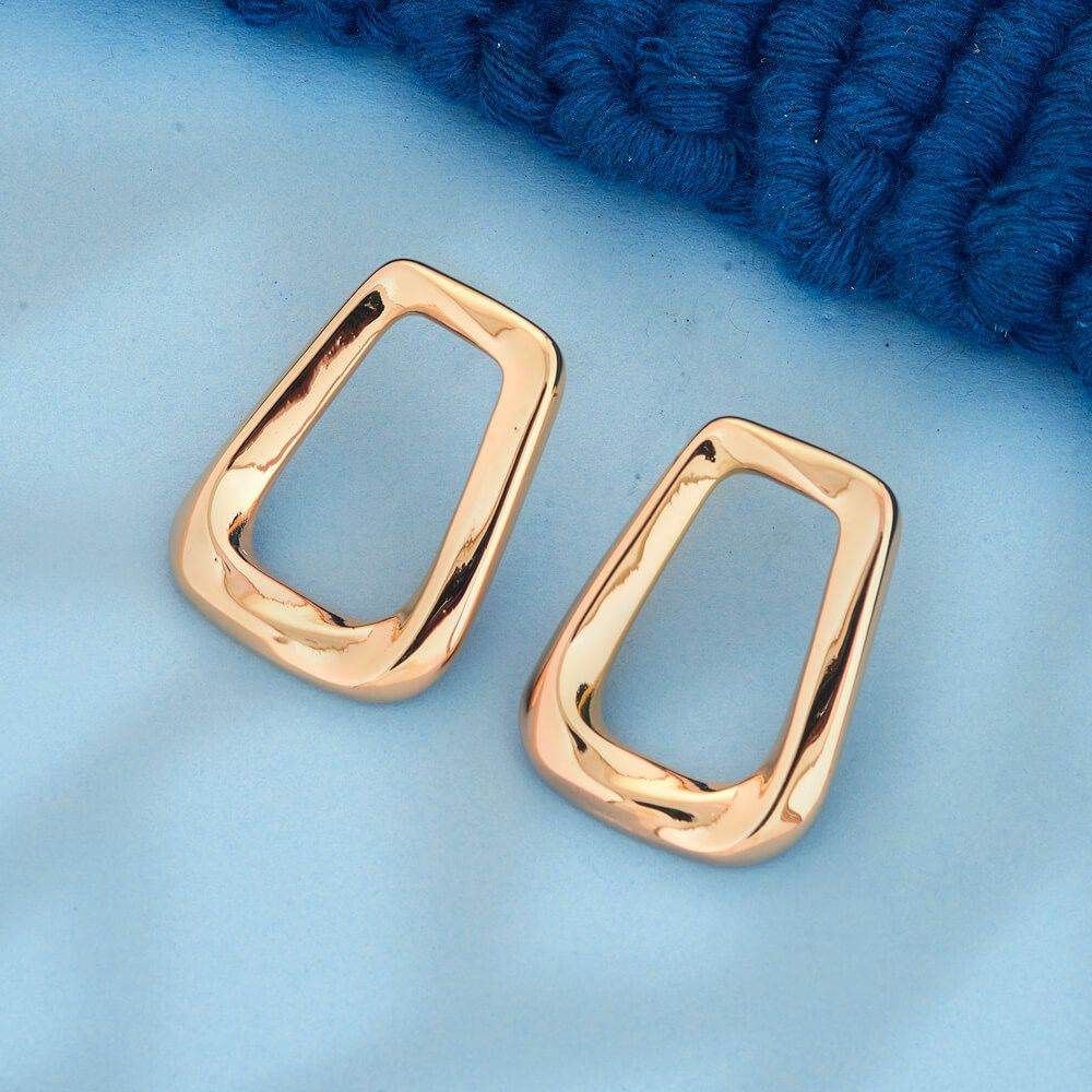 Contemporary Open Rectangle Earrings - KraftKarat