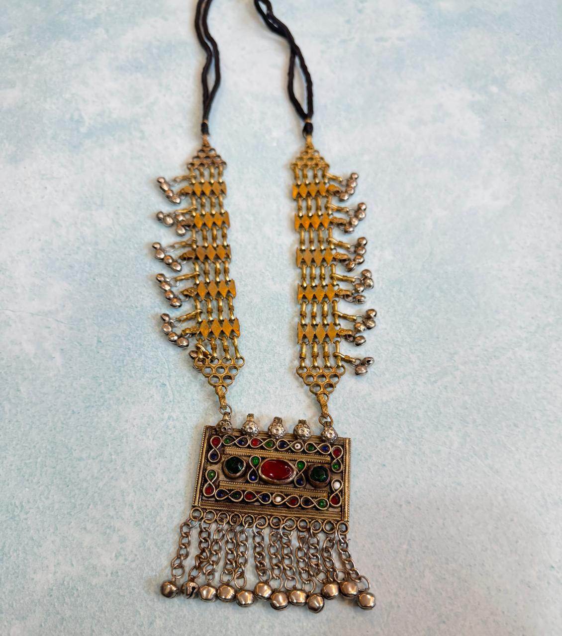 German Silver Antique Pendant Necklace - KraftKarat